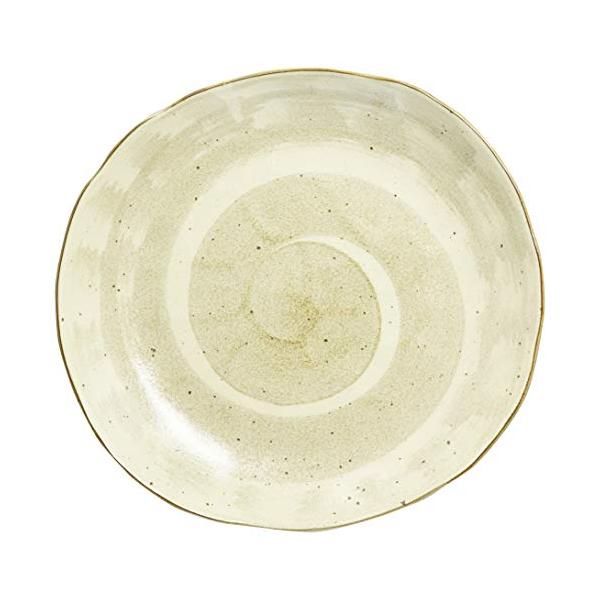 イチキュウ 美濃焼 粉引 渦柄 カレー皿 パスタ皿 長辺約25×23cm 楕円 オーバル 皿 電子レンジ 食洗機対応 和食器 日本製 127-0903