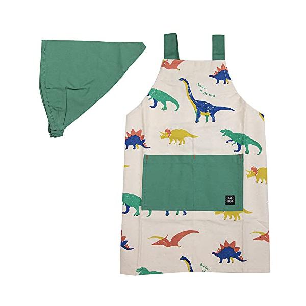 ※併売のため、在庫切れの際はご了承ください。発送委託により倉庫業者がお届けする場合がございます※110〜120cmサイズの子供用エプロン。おそろいの三角巾付き！男の子も女の子も着用できるおしゃれなデザインです♪うしろがゴムになっているので、...