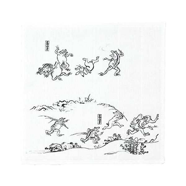 ※併売のため、在庫切れの際はご了承ください。発送委託により倉庫業者がお届けする場合がございます※日本製約30×30cm表面：綿100％、中・裏面：レーヨン100％国宝「鳥獣人物戯画」をモチーフにした蚊帳生地ふきん。「鳥獣人物戯画」を所蔵する...