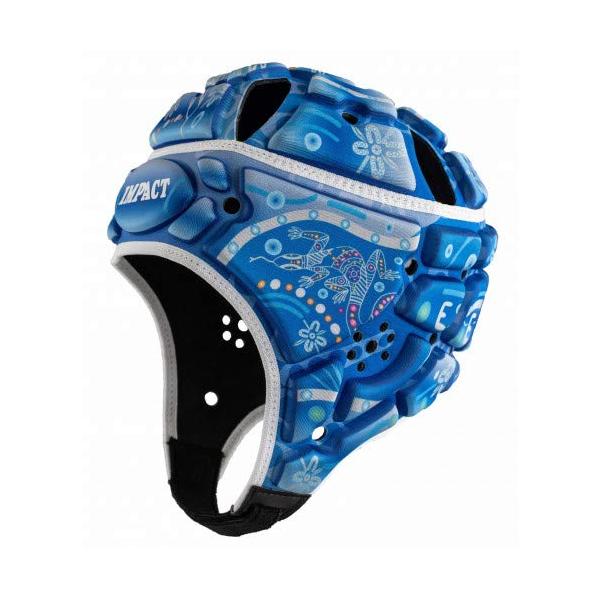 IMPACT ラグビーヘッドギア 青白　L IMPACT インパクト アイランドフラワー ブルー ラグビー ヘッド