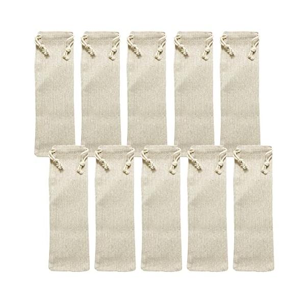 ※併売のため、在庫切れの際はご了承ください。発送委託により倉庫業者がお届けする場合がございます※綿と麻を採用し本来の素材感を活かしたシンプル巾着袋10個セットです。お箸、ストロー、スプーン、扇子、筆などの小物の収納に大変便利！持ち運びにもG...
