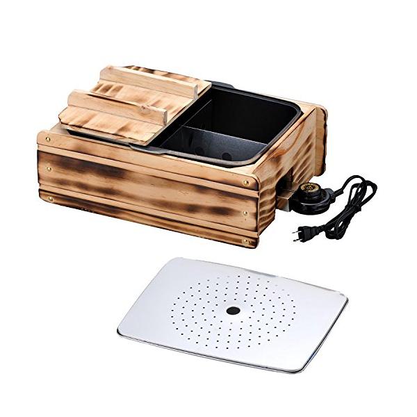 ※併売のため、在庫切れの際はご了承ください。発送委託により倉庫業者がお届けする場合がございます※サイズ:(約)内鍋内径寸法/32*24cm 深さ/10cm 木蓋/16.8*25.5cm材質:本体/焼杉風木枠 蓋/焼杉風木蓋 内鍋/アルミ鋳造...