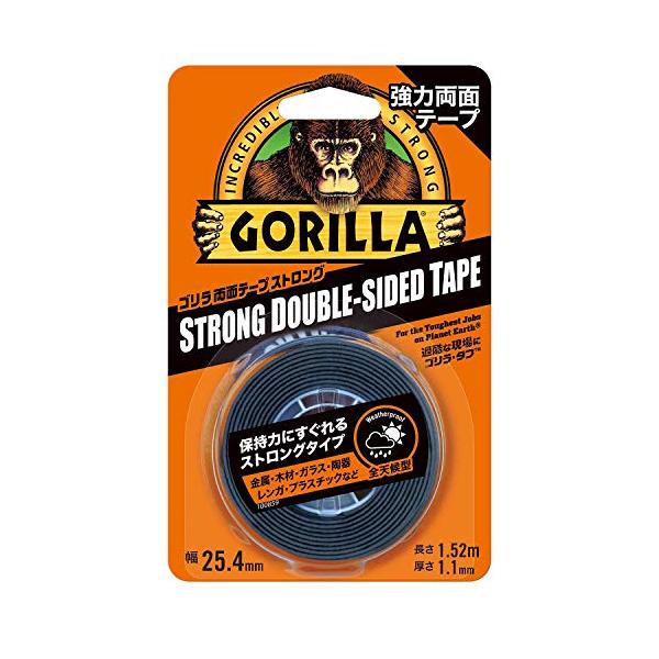 他サイト： KURE(呉工業) Gorilla Glue ゴリラ強力両面テープ ストロング 25.4mm×1.52m ブラックの商品画像