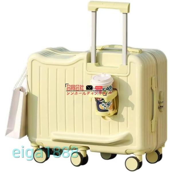 【ユニークな乗れるデザイン】スーツケースはユニークなデザインで、子供が乗ることができます。ケースの底の両側は足踏み設計で、移動時に足を上に置くと、より楽になります。ゴム取っ手が付いていて、持ち運びも便利です。鮮やかな色で、子供に人気です。【...