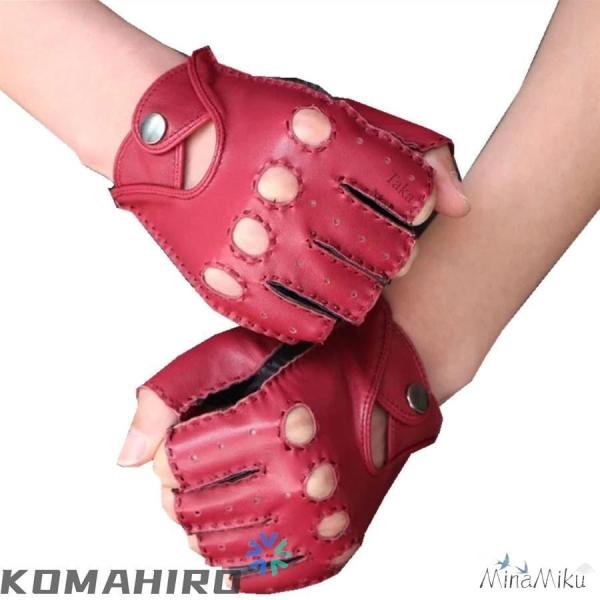 メンズレザーフィンガーレスグローブ ファッションレザーグローブ