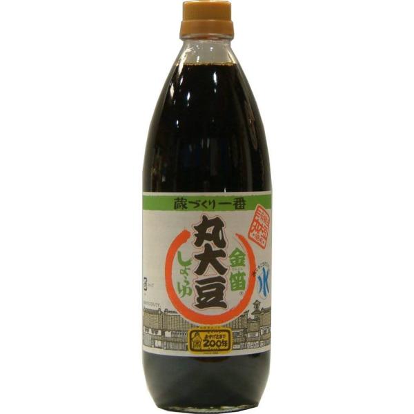 創健社 笛木醤油 金笛丸大豆しょうゆ ビン 1L
