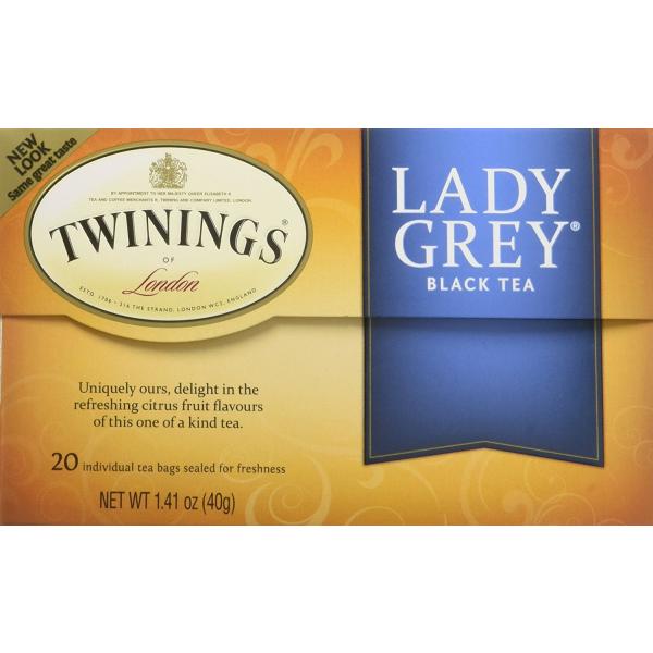 Twinings レディグレイ紅茶、ティーバッグ、1.41オンス、20カラット