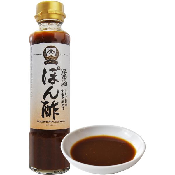 ヤマト醤油味噌 醤油ぽん酢 180ml 化学調味料を使わず「糀」や「麹」の酵素の力を活用した発酵調味料 国産