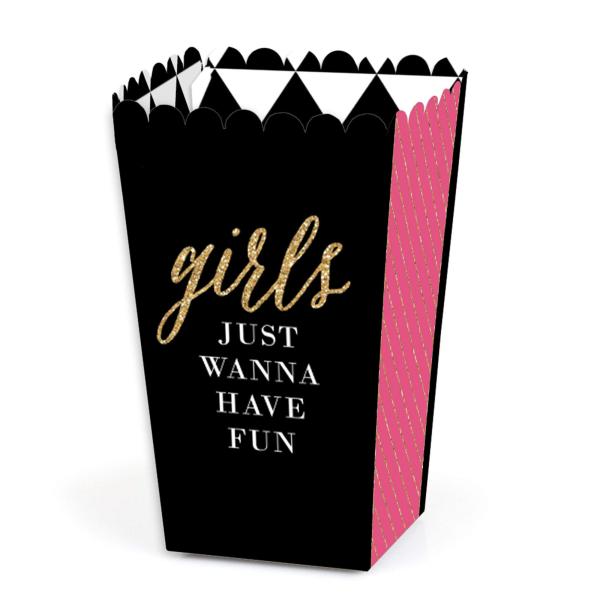 Girls Night Out - 独身パーティーの記念品ポップコーンおやつボックス - 12個セット