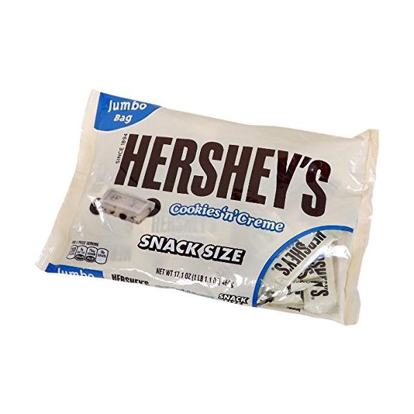 セール！Hershey's ハーシーズ クッキー＆クリーム チョコレートバー スナックサイズ 484g [並行輸入品]