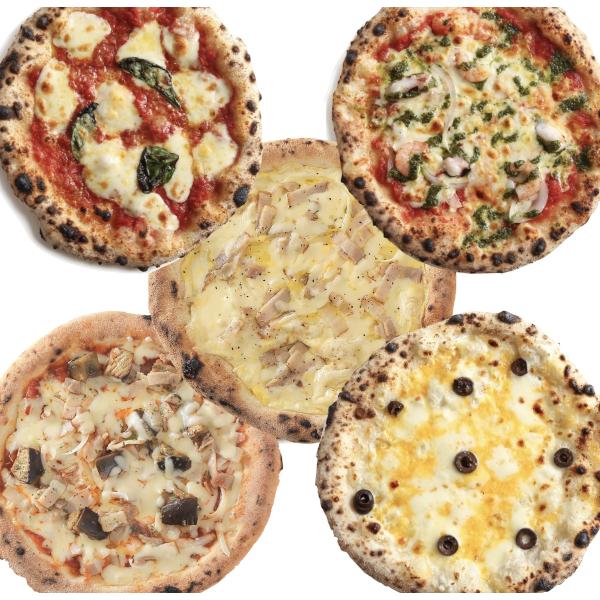 【５種類５枚セット】PIZZAREVO冷凍ピザ（21cm）人気５種類５枚セット (極マルゲリータ+海鮮トマトバジル+カルボナーラ+茄子とベーコンのアラ