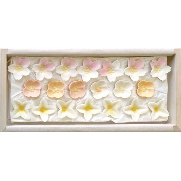 干菓子 落雁 「花暦 四月の花」創作菓子 和菓子 悠 (さくら、ひな草、ポピー)