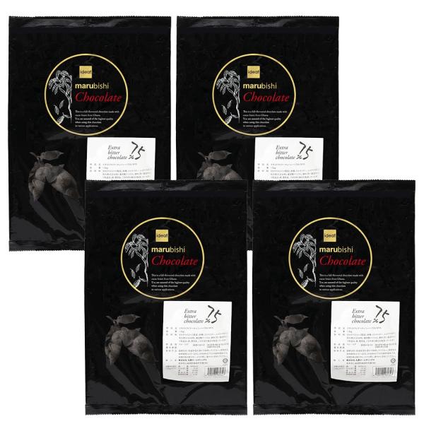 【業務用 製菓用】Beryl's（ベリーズ）EXビターチョコレート カカオ75% 計6kg(1.5kg×4袋) 高カカオ チョコレート