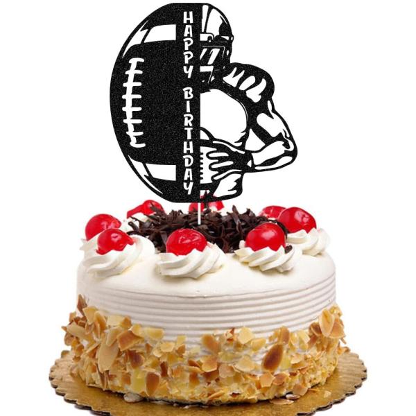 フットボール ハッピーバースデー ケーキトッパー ラグビーボール ボウル ケーキデコレーション スーパータッチダウン スポーツテーマ 誕生日パーティー