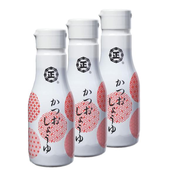 矢木醤油 かつおしょうゆ ハクリボトル 200ml×3本セット
