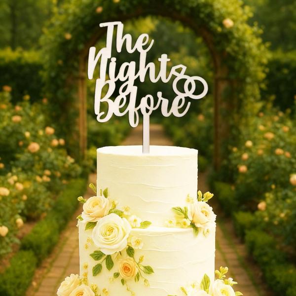 木製 The Night Before Cake Topper、One Day Away、Tomorrow We Do Cake Decors、クリス