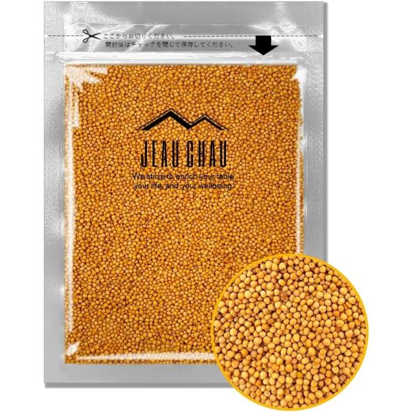 原材料名：マスタード原産国：インドまたはネパール産 内容量：100g賞味期限：収穫から約2年保存方法：直射日光、高温多湿を避けて保存してください。※保存に便利なチャック付き袋です。［ 主な料理 ］自家製粒マスタード、ジビエ料理(煮込みや蒸し...