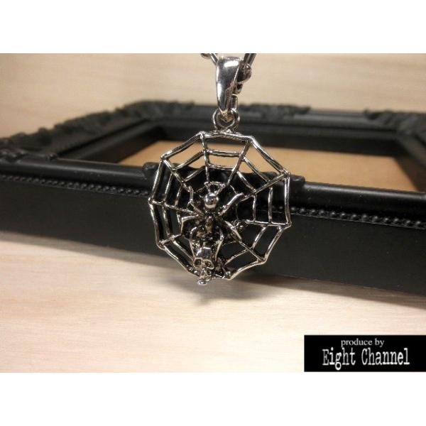 Bizarre ブラス スカル シルバー 蜘蛛の巣 ペンダントネックレス ネックレス 蜘蛛 クモ 蜘蛛の巣 スカル ドクロ 骸骨 髑髏