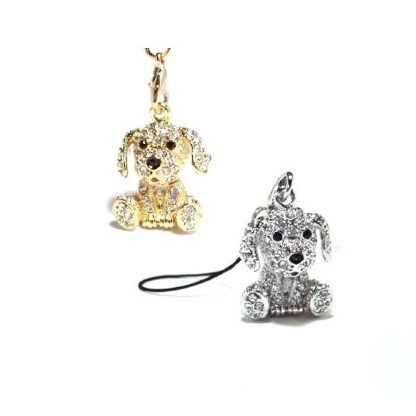 ワンちゃん 携帯ストラップ 犬 わんちゃん ワン ドッグ シルバー ゴールド