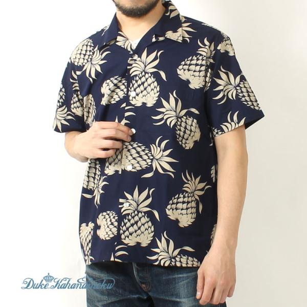 DUKE KAHANAMOKU コットン アロハシャツ パイナップル eightg_dk37811