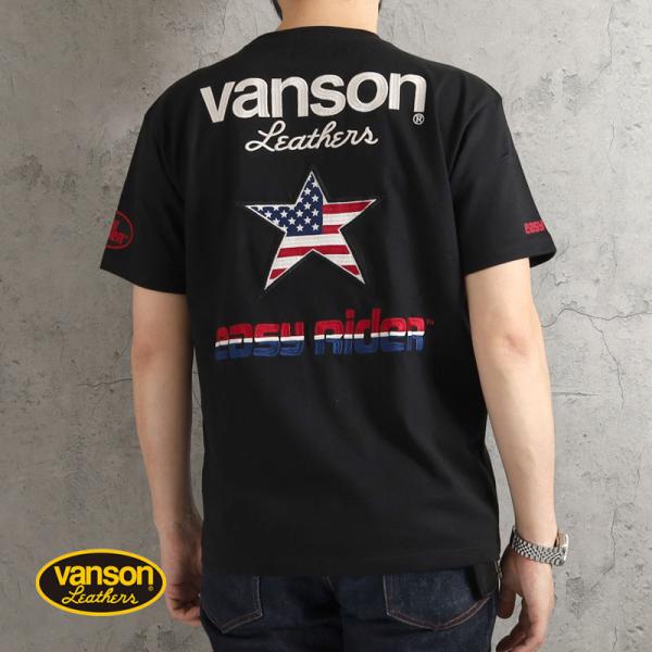 バンソン Tシャツ イージーライダー 2026春夏 新作 NVER-2603 VANSON ワンスター 星条旗 トリコロール 半袖 バイカー アメカジ 大人 メンズ おしゃれ
