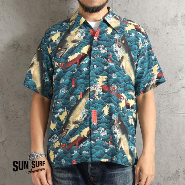 SUN SURF サンサーフ アロハシャツ 日本の意匠 歌川国芳 讃岐院眷属を