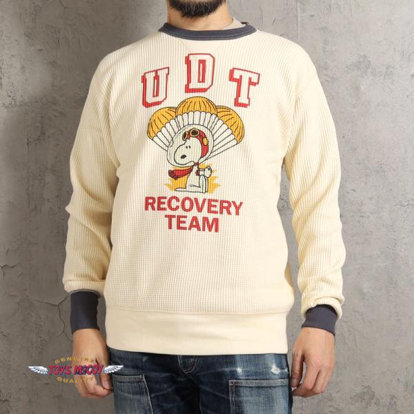 トイズマッコイ サーマルロンT 2026秋冬 新作 スヌーピー TMC2649 TOYS McCOY UDT RECOVERY TEAM ビッグワッフル 長袖Tシャツ アメカジ メンズ 大人 おしゃれ