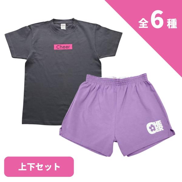 チアパン チアTシャツ お得な上下セット 6色の組み合わせから選べる 練習着 チアリーディング チアダンス キッズ ジュニア 子供 応援衣装 エイティズ