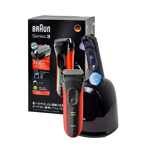 BRAUN 3050CC-G シェイバー&洗浄液 Amazon | ブラウン シリーズ3 メンズシェーバー 3枚刃 3050cc-G