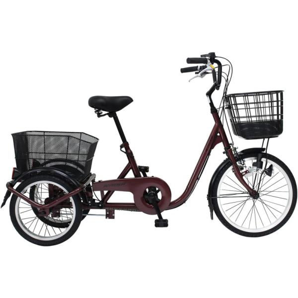 ミムゴ MG-TRE20APNL ACTIVEPLUS ノーパンク三輪自転車 ワインレッド 新品 送料無料 メーカー倉庫より直送