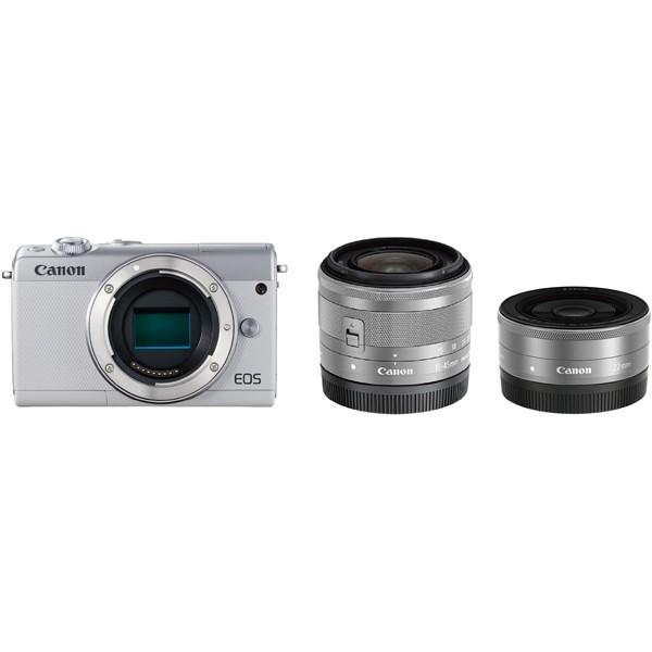 Canon EOS M100 Wレンズキット WH ホワイト キャノン