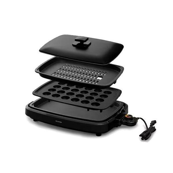 アイリスオーヤマ APA-139-B 網焼き風ホットプレート 焼肉プレート たこ焼きプレート付属 ブラック 新品 送料無料