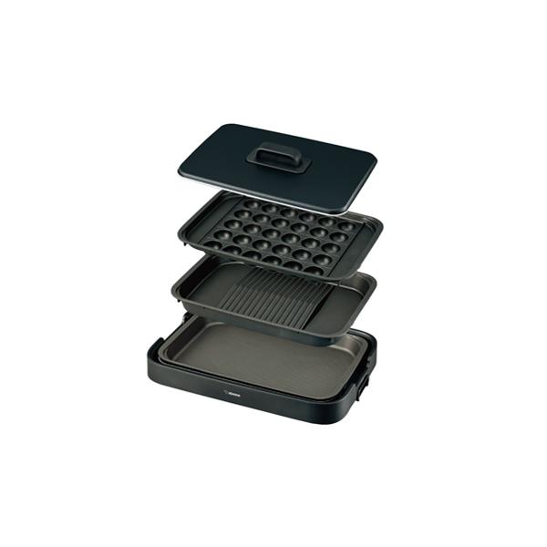 象印 EA-KK30-BA ホットプレート やきやき 角形 ヒーター式 深型・焼肉・たこ焼き3枚プレート トリプルチタンセラミックコート ブラック 新品 送料無料