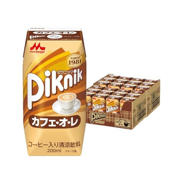 他サイト： ピクニック カフェオレ 紙パック 200ml 24本 カフェラテ 飲み物 コーヒー 常温保存 森永乳業の商品画像