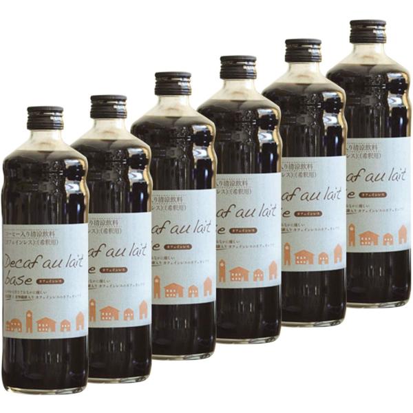 辻本珈琲 デカフェオレ ベース 600ml 6本 セット 【 加糖 】 カフェインレス リキッド 希釈 珈琲 アイス カフェオレ カフェオレの素 食物