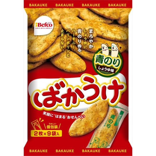 栗山米菓 ばかうけ青のり 18枚×6袋