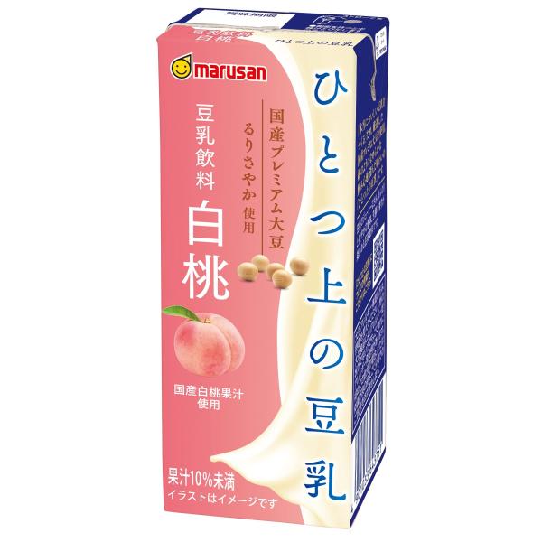 他サイト： マルサン ひとつ上の豆乳 豆乳飲料白桃 200ml×24本の商品画像