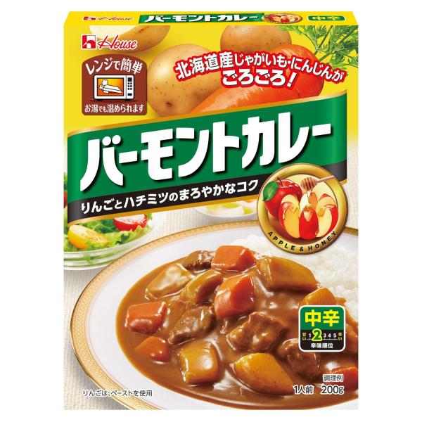 他サイト： バーモントカレー ハウス レトルト 中辛 200g ×5個 【レンジ調理対応】【レトルト食品】【非常食】の商品画像