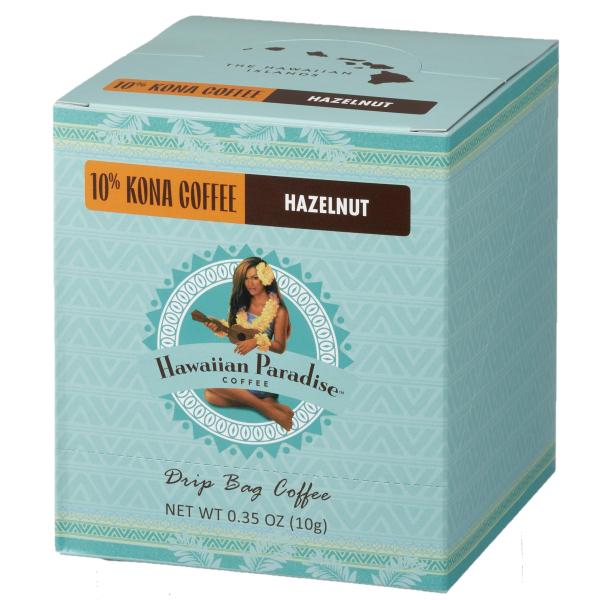 ハワイアンパラダイスコーヒー 10%コナ ヘーゼルナッツ D.B.C(BOX) 10g×10P