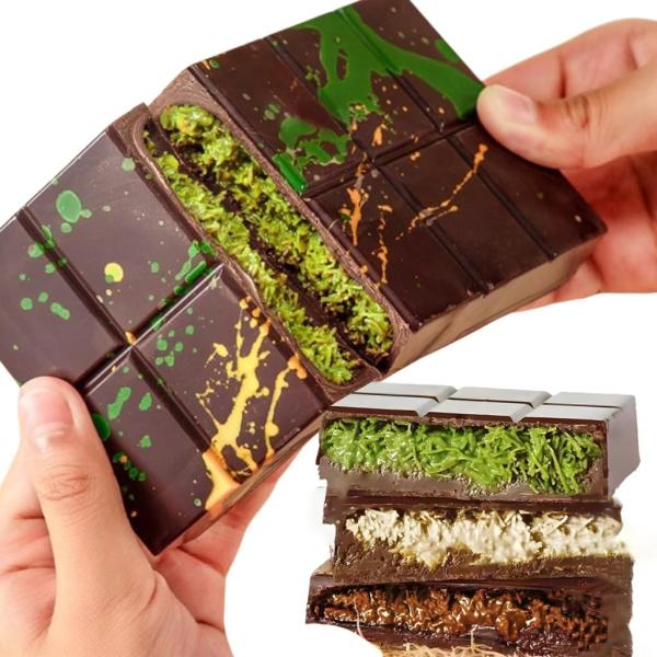 迪拜風チョコレート Dubai-style Chocolate ナッツ入りチョコ とろけるチョコレート3種ナッツ詰合せ 40g (ヘーゼル/ピスタチオ