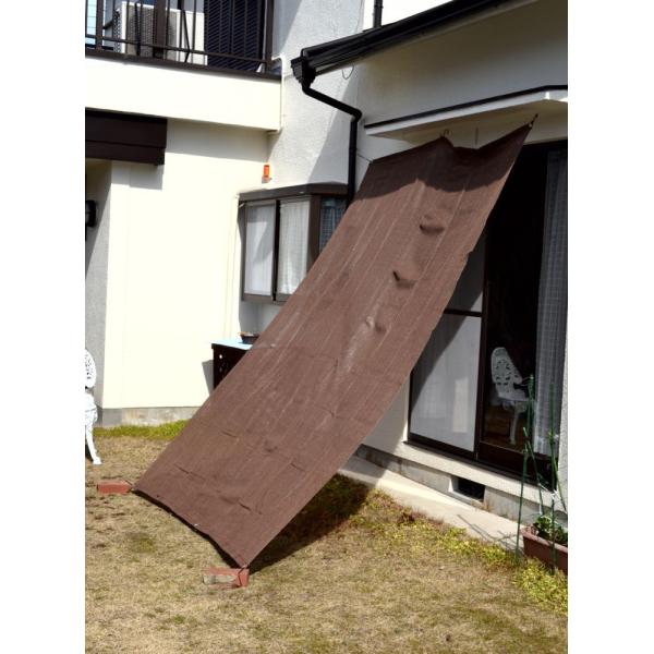 日除け オーニングスクリーン 遮光 カーテン 200×300cm ブラウン