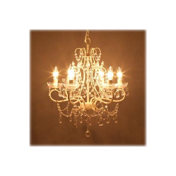 送料無料 LED電球対応☆6灯シャンデリア☆エマ クリーム  