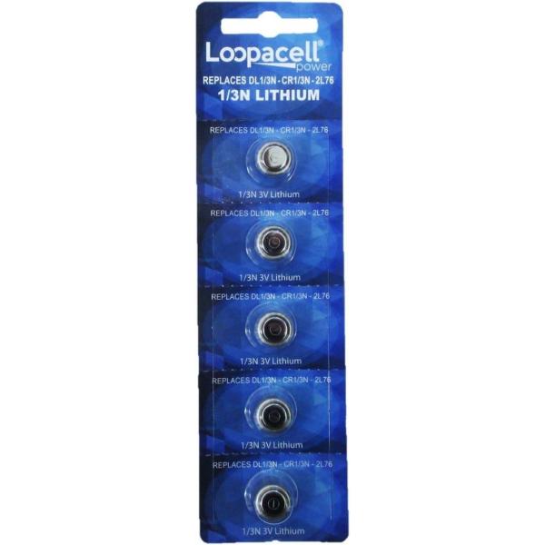 Loopacell 1/3N リチウム電池 5個パック（SANYO CR1/3N  Duracel  DL1/3N  Energizer 2L76 互換）