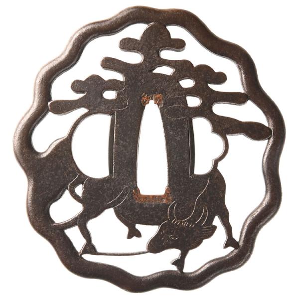 鍔　日本刀　鉄製 　鶴　林又七　江戸　アンティーク 鍔 日本刀 鉄製 鶴 林又七 江戸 アンティーク - メルカリ