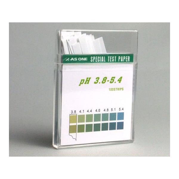 他サイト： pH試験紙 pH3.8-5.4 スティックタイプ pH測定領域3.8〜 5.4 (1-1267-04)(メール便)の商品画像