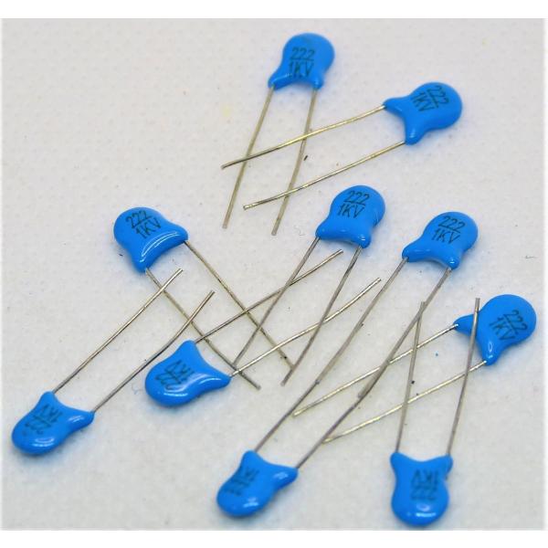 高耐圧セラミックコンデンサ 222（2200pF）1kV 10個 : かすかべでんき