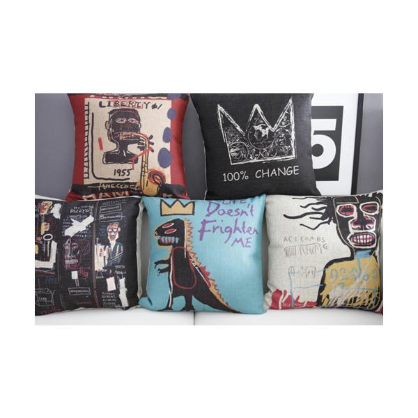 ジャン ミシェル・バスキアJean-Michel Basquiat 作品 現代アート　名作　抱き枕　クッションカバー　角型  60x60cm