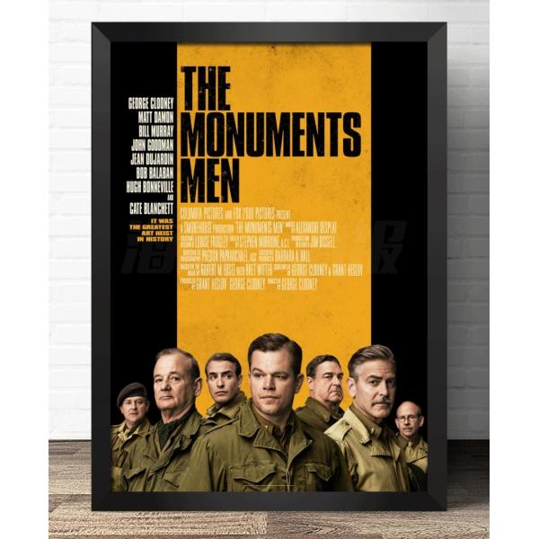 『ミケランジェロ・プロジェクト』 The Monuments Men 映画ポスター アートフレーム 木枠 立て掛け 壁掛け 額縁透明シート付 34X44cm