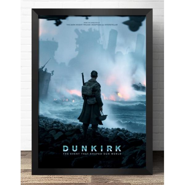 『ダンケルク』 Dunkirk 映画ポスター アートフレーム 木枠 立て掛け 壁掛け 額縁透明シート付 34X44cm