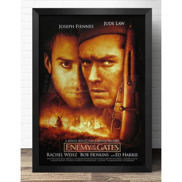 『スターリングラード』Enemy at the Gates 映画ポスター アートフレーム 木枠 立て掛け 壁掛け 額縁透明シート付 34X44cm